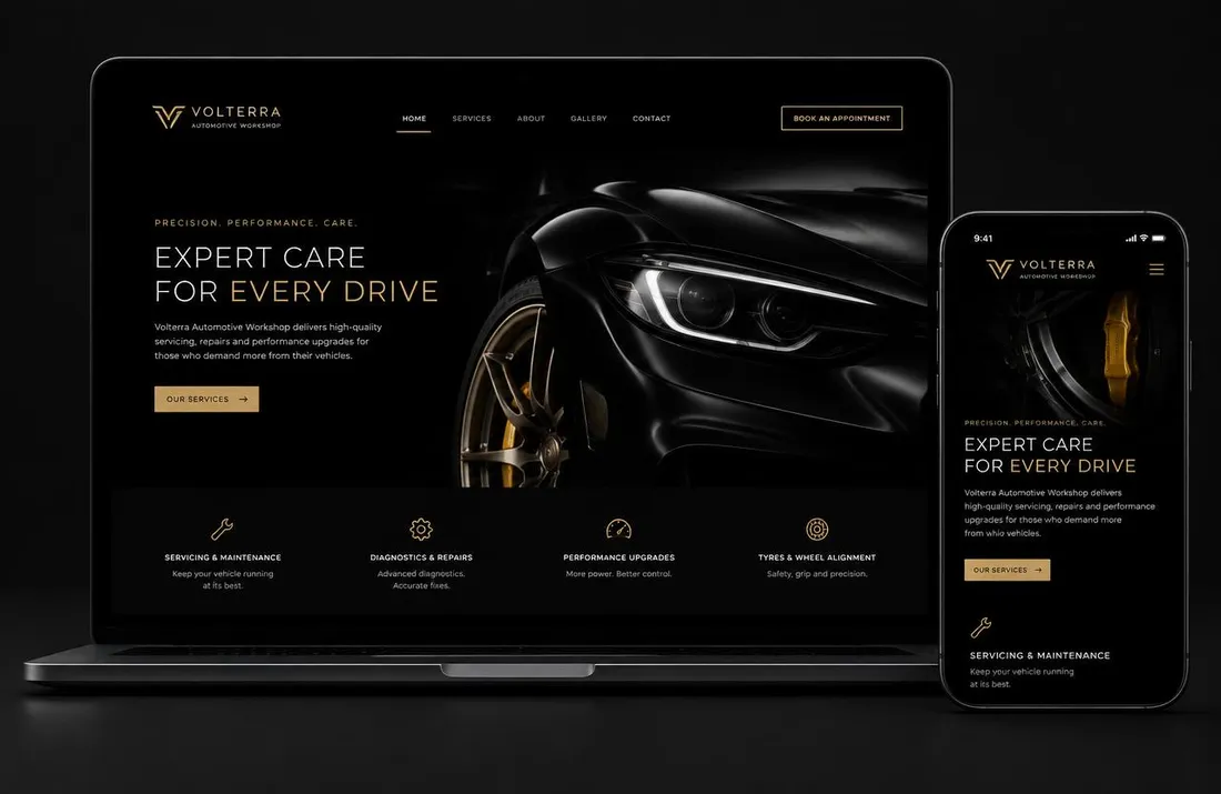 Concept website design for Volterra Workshop